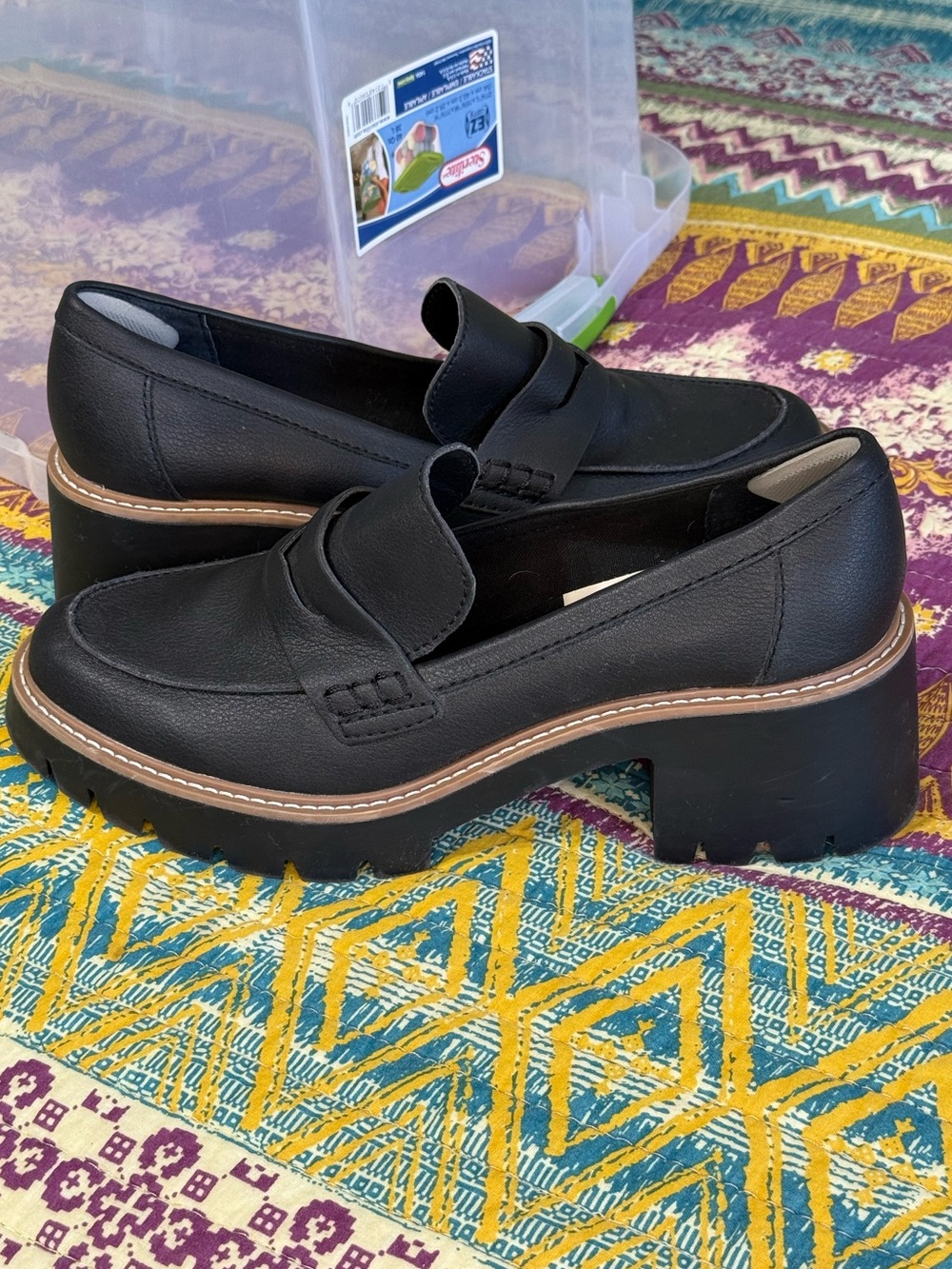 Dolce Vita Chunky Platform Black Loafers Women’s 9
